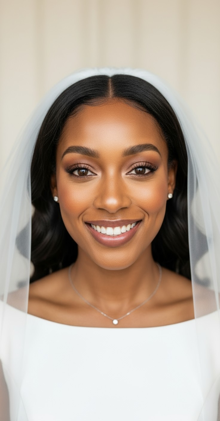 After Down Wedding Hair With Veil